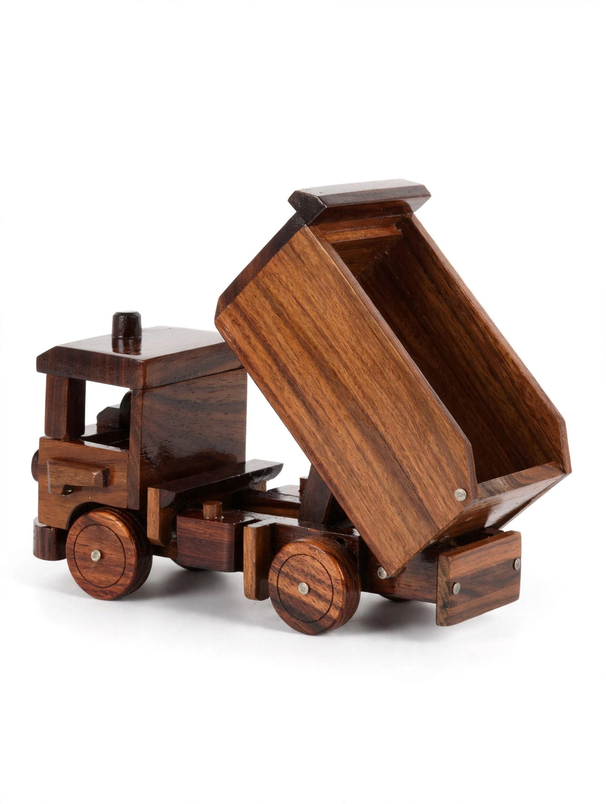 Handcrafted Wooden Dump Truck | Premium Decorative Showpiece