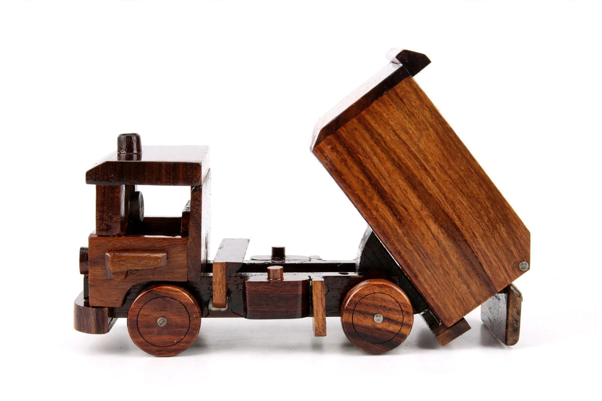 Handcrafted Wooden Dump Truck | Premium Decorative Showpiece