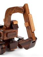 Wooden Excavator Model – Rustic Construction Vehicle Decor