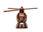 Handmade Wooden Helicopter Model – Rustic Wood Decor