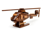 Handmade Wooden Helicopter Model – Rustic Wood Decor