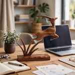 Handcrafted Wooden Deer Sculpture