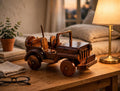 Classic Handmade Wooden Jeep Showpiece | Premium Home & Office Décor