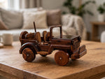 Classic Handmade Wooden Jeep Showpiece | Premium Home & Office Décor