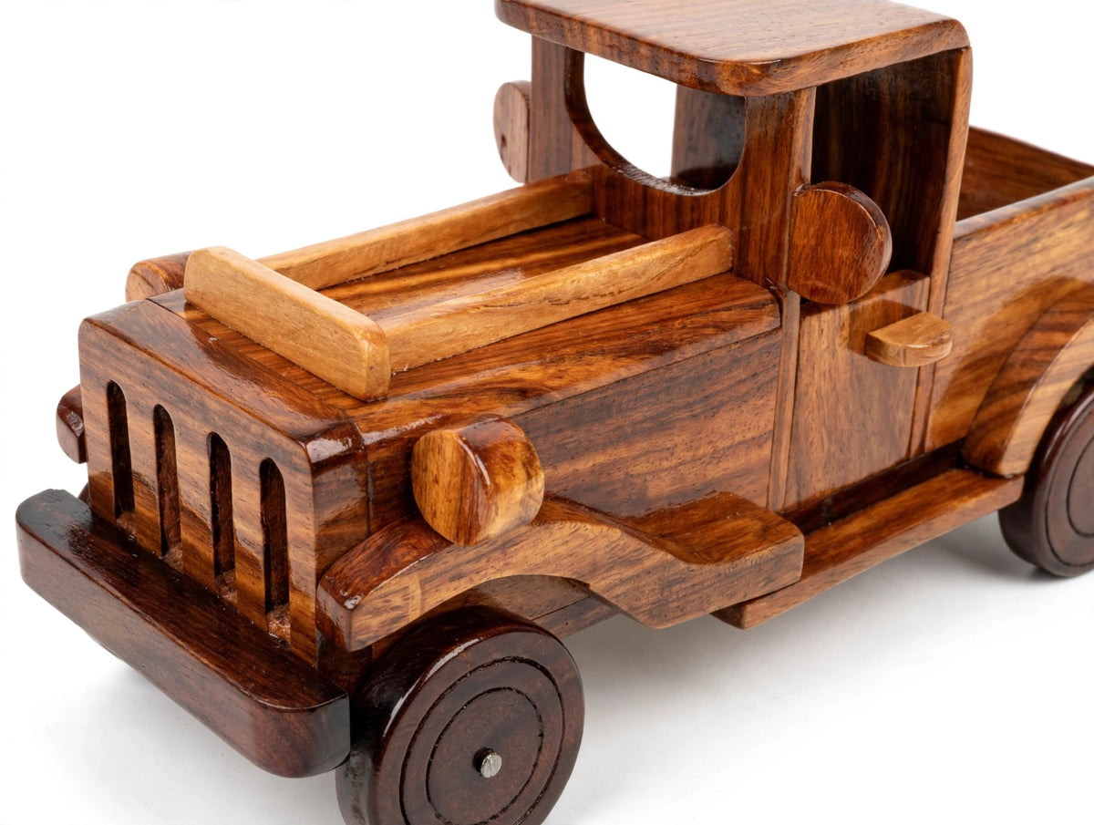 Handmade Wooden Pickup Jeep  Model