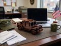 Handcrafted Wooden Jeep Model – Rustic Vintage Car Décor