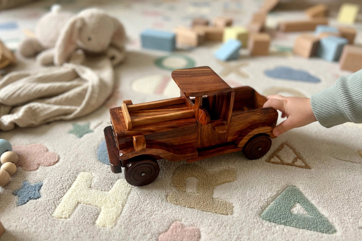 Handmade Wooden Pickup Jeep  Model