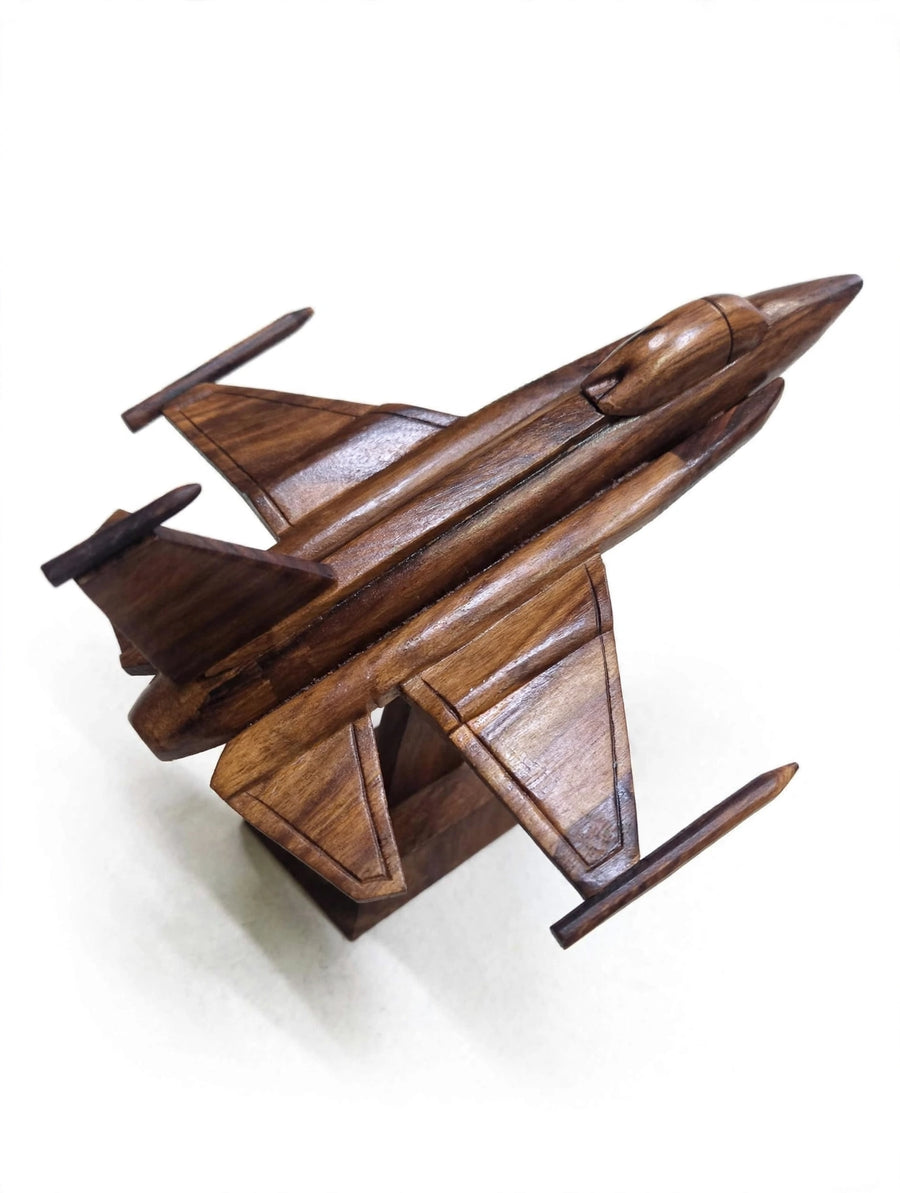 Handmade Wooden Fighter Jet Model | Premium Aircraft Desk Decor