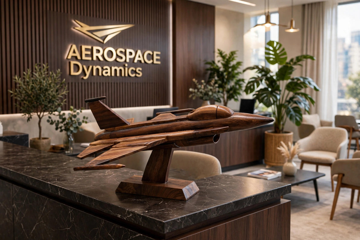 Handmade Wooden Fighter Jet Model | Premium Aircraft Desk Decor