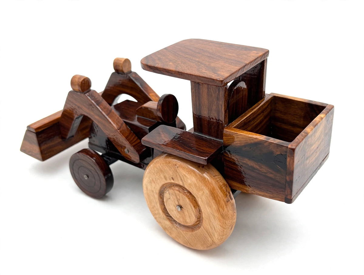 Wooden Tractor with Front Loader |  Construction Vehicle | Home & Office Décor