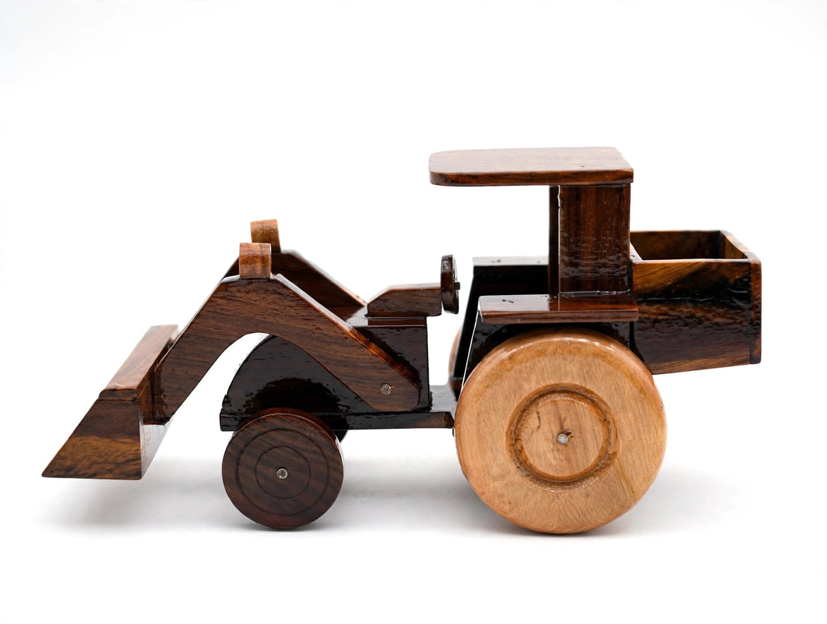 Wooden Tractor with Front Loader |  Construction Vehicle | Home & Office Décor