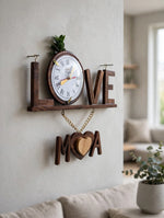 Personalized Wooden LOVE Wall Clock with Custom Name