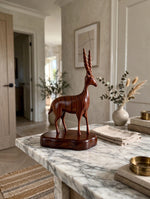 Mini Handcrafted Wooden Deer Sculpture – Rustic Gift Décor