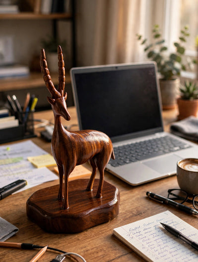 Mini Handcrafted Wooden Deer Sculpture – Rustic Gift Décor