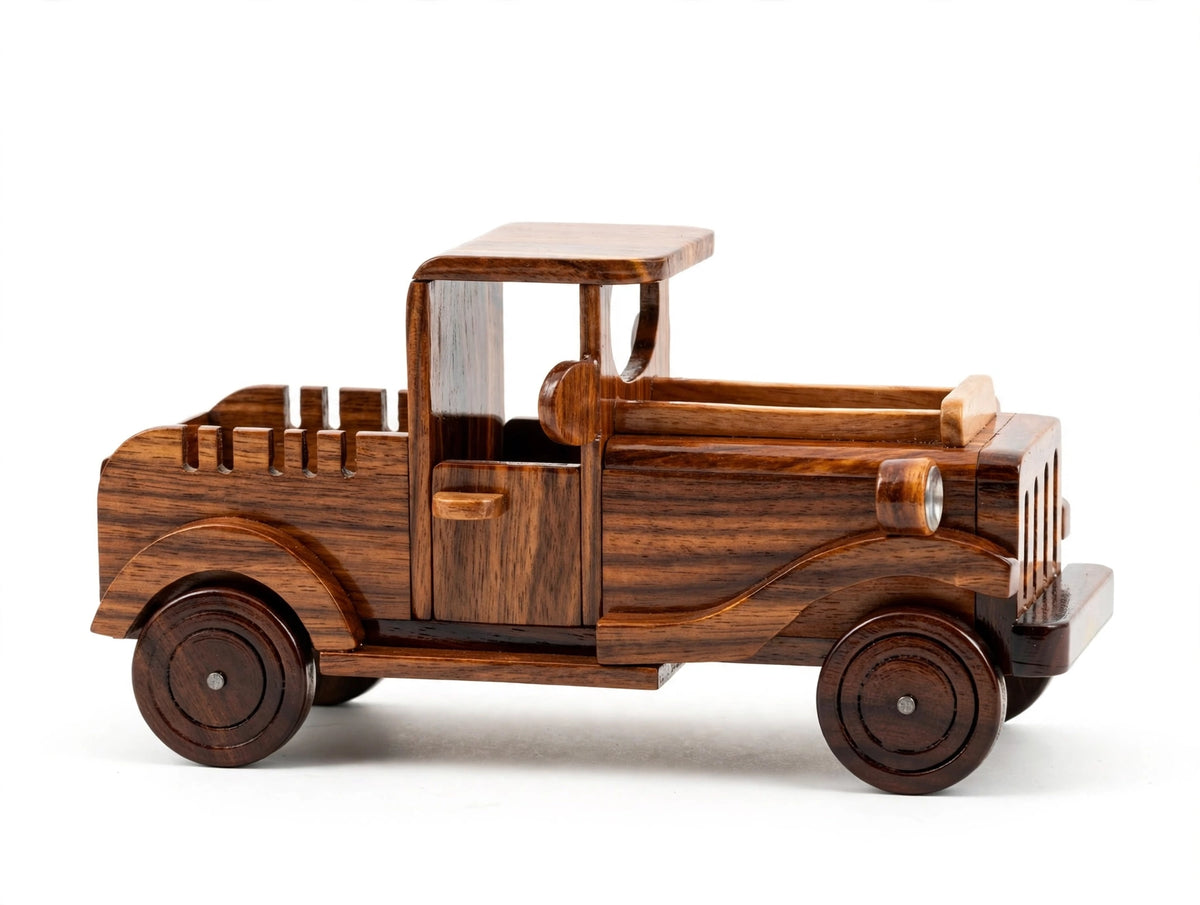 Handmade Wooden Pickup Jeep  Model