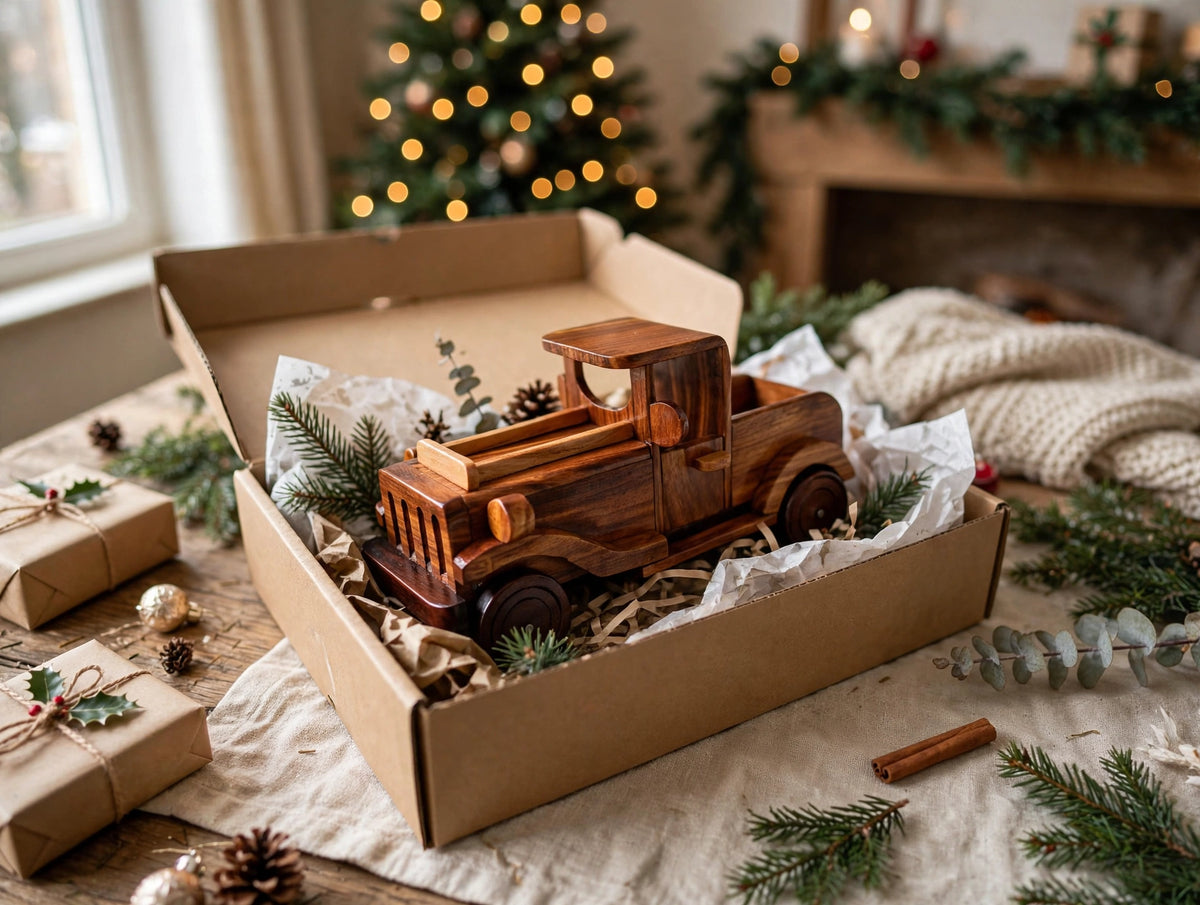 Handmade Wooden Pickup Jeep  Model