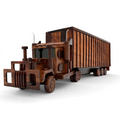 Handcrafted Wooden Semi Truck Showpiece