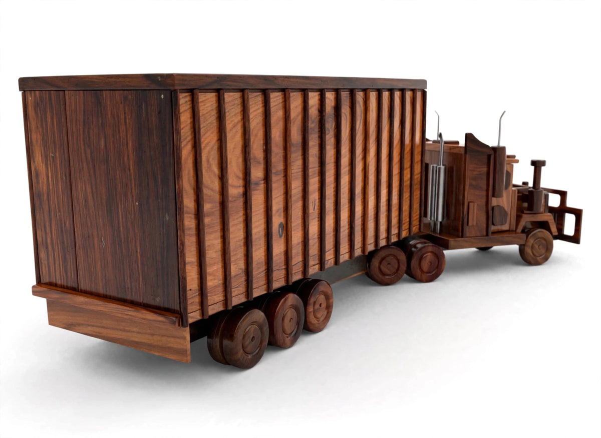 Handcrafted Wooden Semi Truck Showpiece