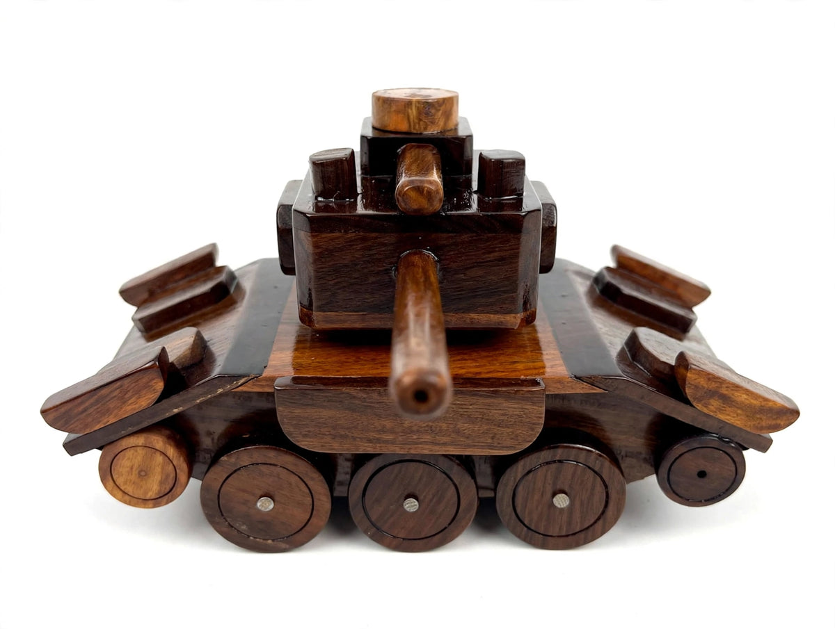 Handcrafted Wooden Battle Tank | Premium Handmade Military Tank Showpiece