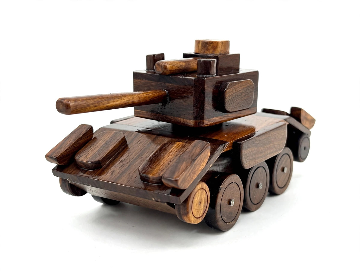 Handcrafted Wooden Battle Tank | Premium Handmade Military Tank Showpiece
