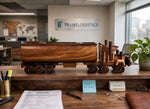 Handcrafted Wooden Oil Tanker Showpiece