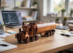 Handcrafted Wooden Oil Tanker Showpiece
