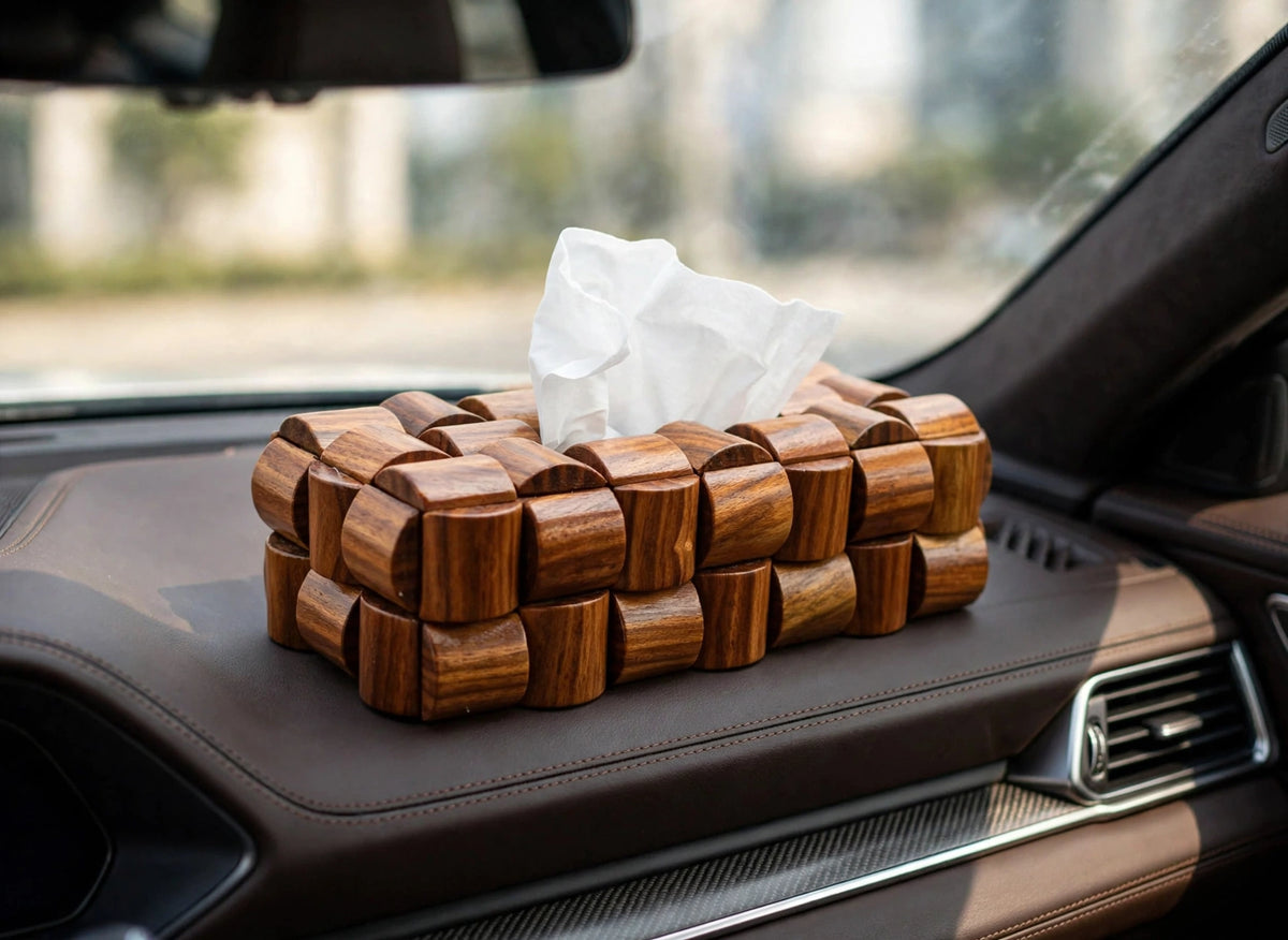 Handcrafted Wooden Tissue Box Holder