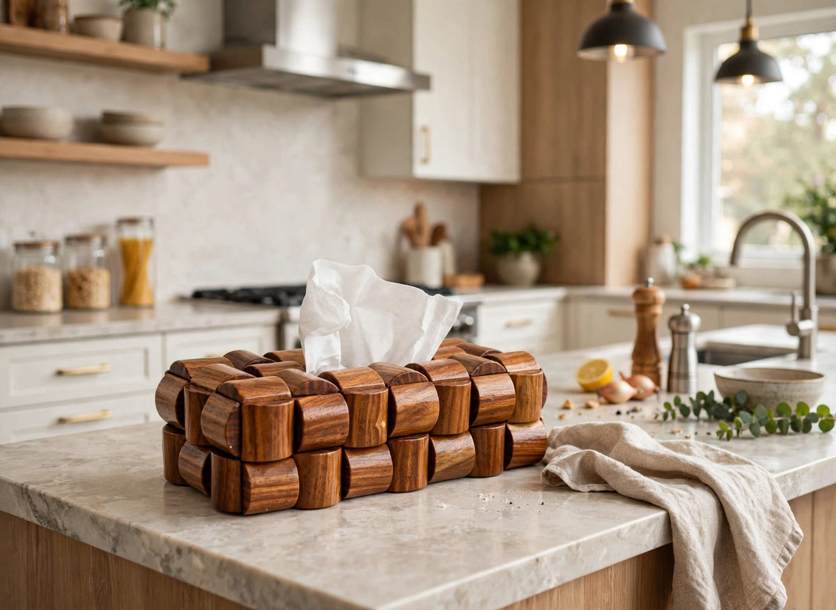 Handcrafted Wooden Tissue Box Holder