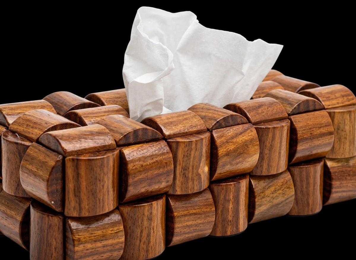 Handcrafted Wooden Tissue Box Holder