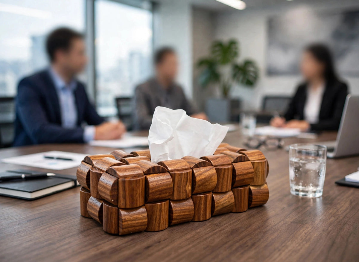 Handcrafted Wooden Tissue Box Holder