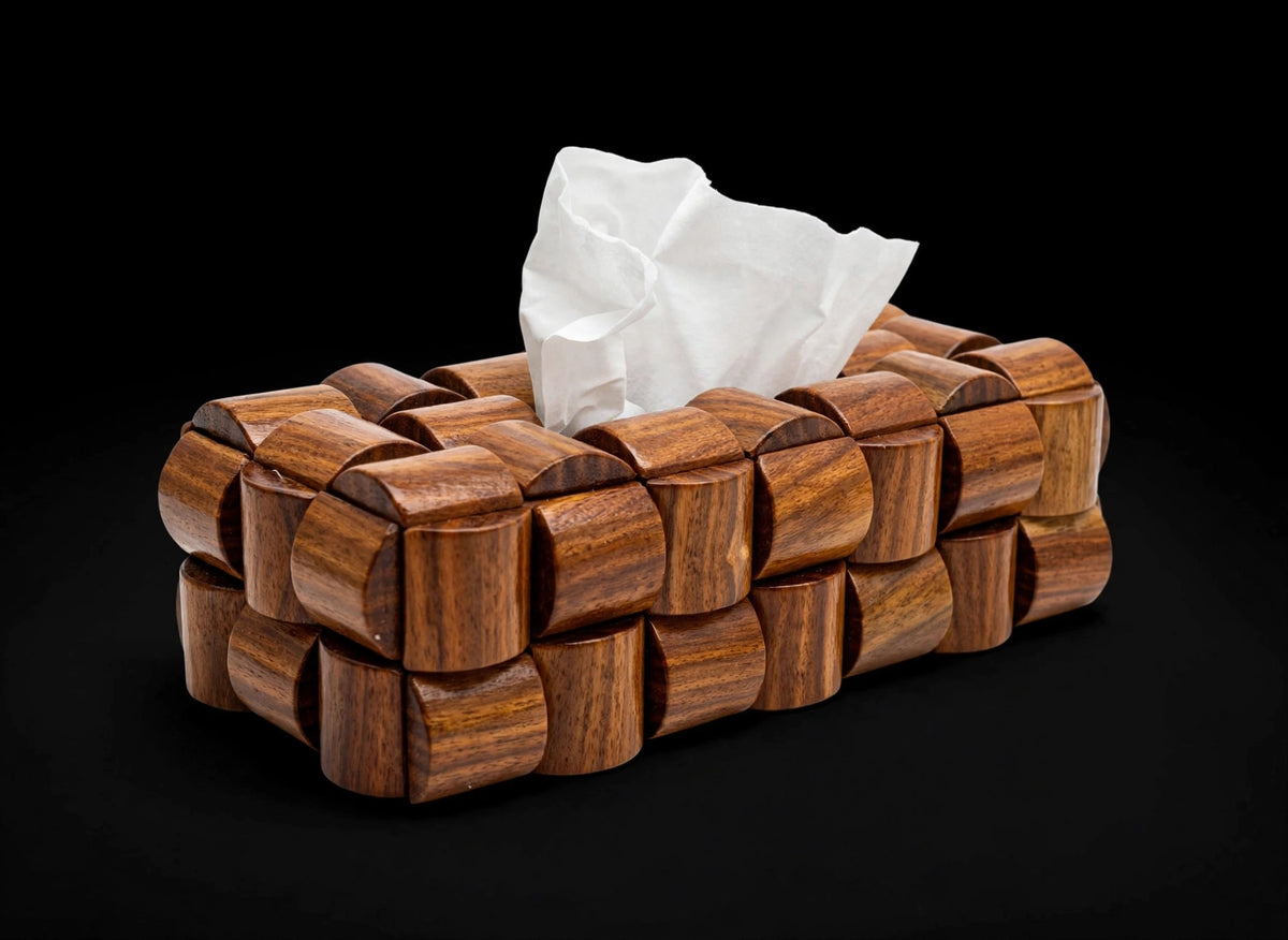 Handcrafted Wooden Tissue Box Holder