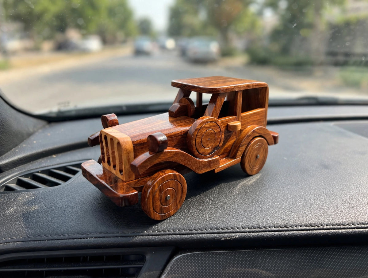 Classic Handmade Wooden Decorative Car | Premium Home & Office Décor