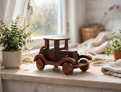 Handmade Wooden Vintage Car Model