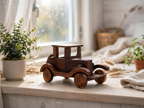 Handmade Wooden Vintage Car Model