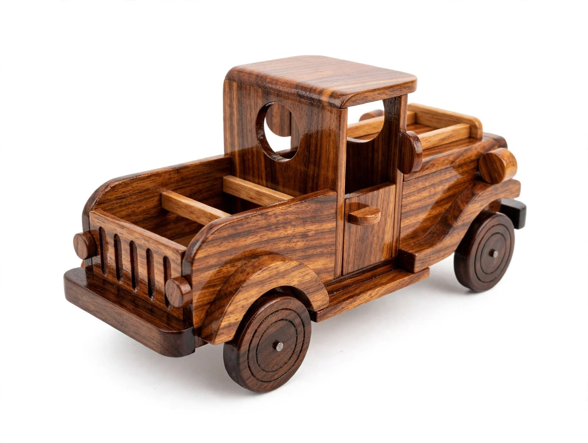 Handmade Wooden Pickup Jeep  Model