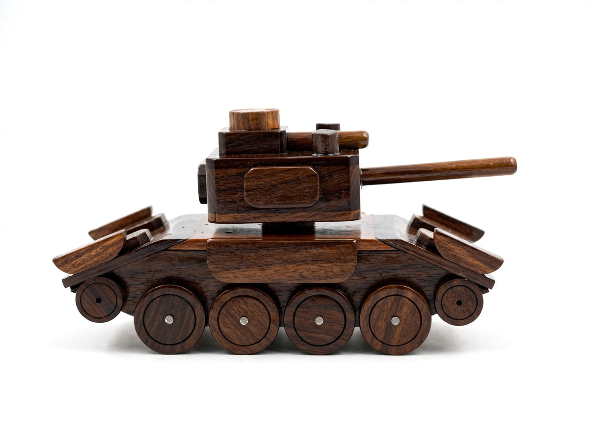 Handcrafted Wooden Battle Tank | Premium Handmade Military Tank Showpiece