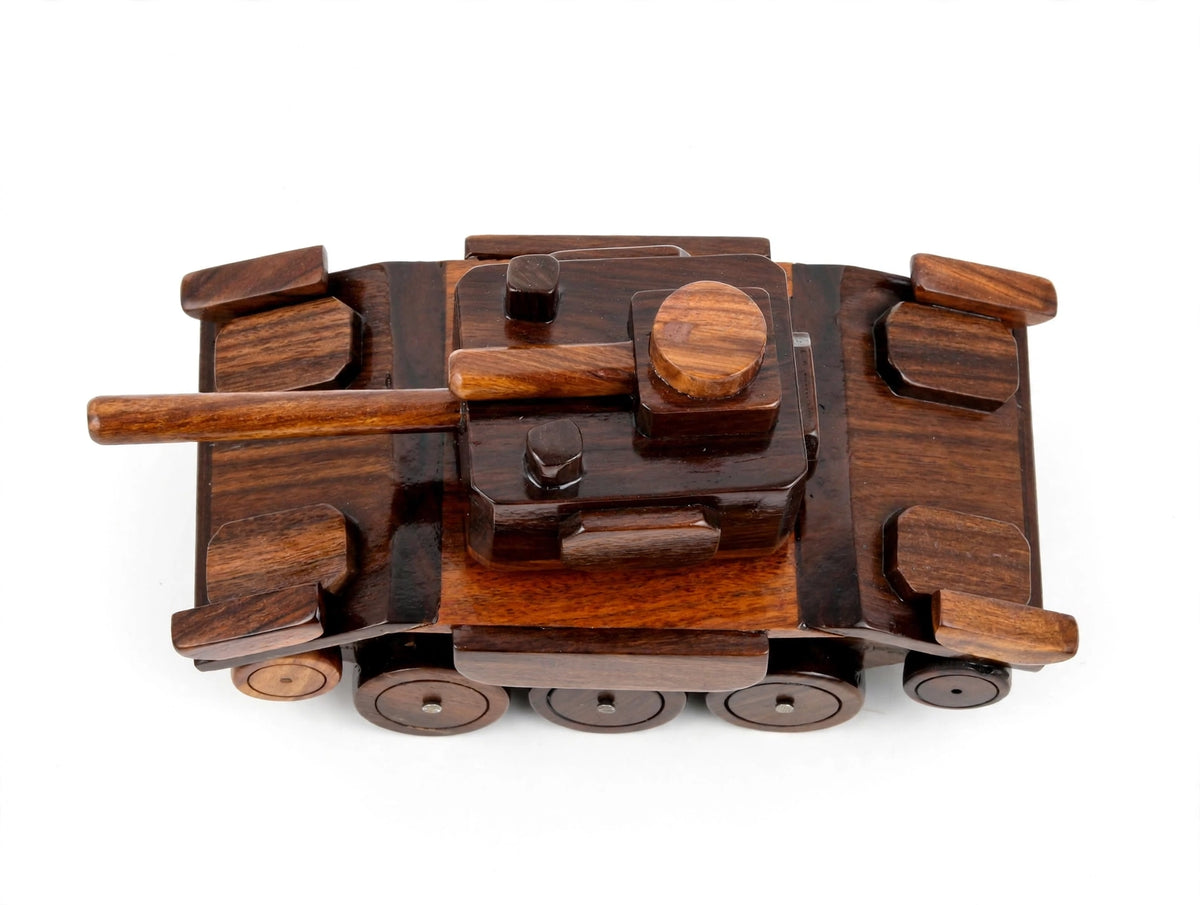Handcrafted Wooden Battle Tank | Premium Handmade Military Tank Showpiece
