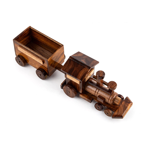 Handmade Wooden Train Set Model –  Locomotive & Wagon Decor