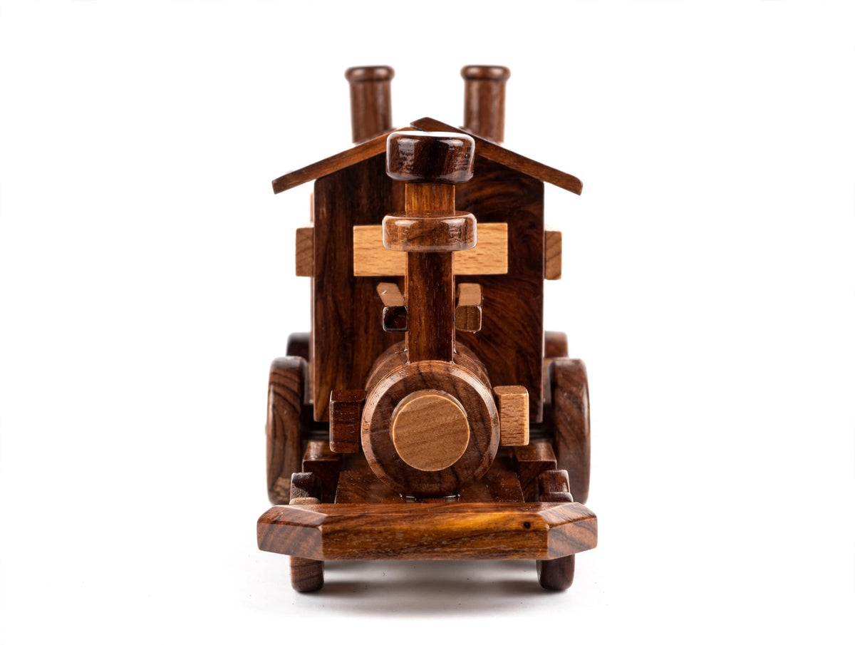 Handmade Wooden Train Set Model –  Locomotive & Wagon Decor