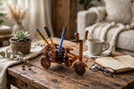 Wooden Tricycle Pen Holder – Rustic Desk Organizer ✏️