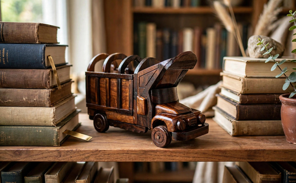Handmade Wooden Truck Model – Rustic Wooden Vehicle Decor