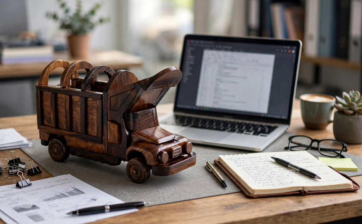 Handmade Wooden Truck Model – Rustic Wooden Vehicle Decor