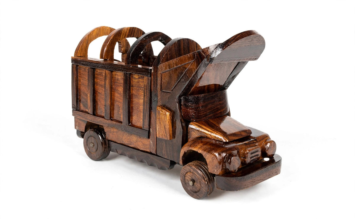 Handmade Wooden Truck Model – Rustic Wooden Vehicle Decor