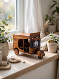 Wooden Rikshaw Model – Rustic Auto Rickshaw Decor